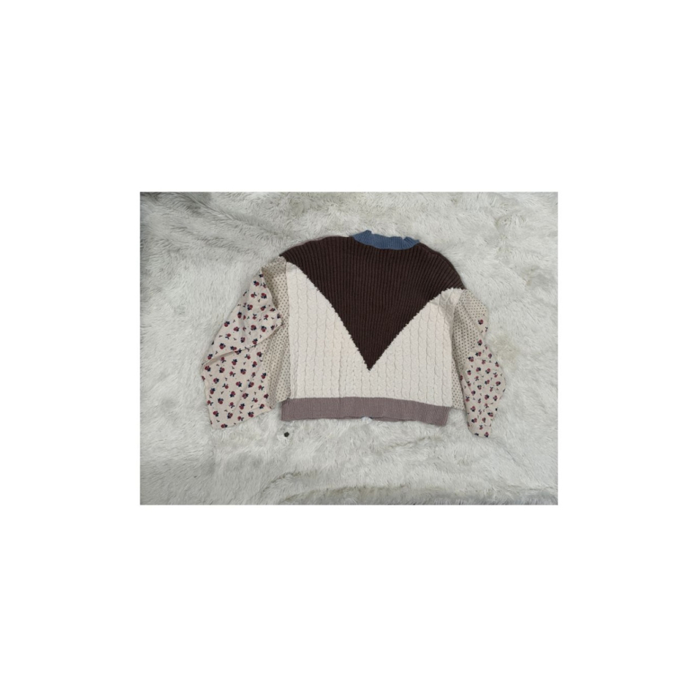 POL Patchwork Button-Down Cardigan Sweater - Size… - image 2